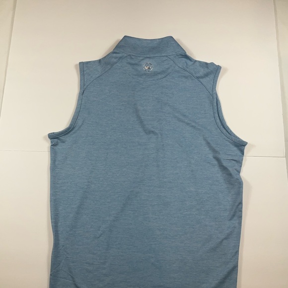 PETER MILLAR MENS STEALTH PERFORMANCE 1/4 ZIP VEST, CHANNEL BLUE, NWT $125, S - Picture 8 of 13